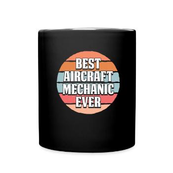 Flugzeug Mechaniker - Tasse einfarbig - Schwarz - Vorne