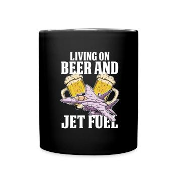 Mécanicien d’avion Jet de bière - Mug uni - noir - Devant