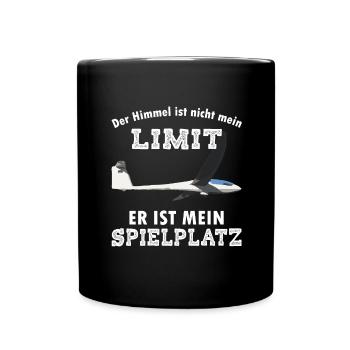 Segelflieger Der Himmel ist nicht mein Limit - Tasse einfarbig - Schwarz - Vorne
