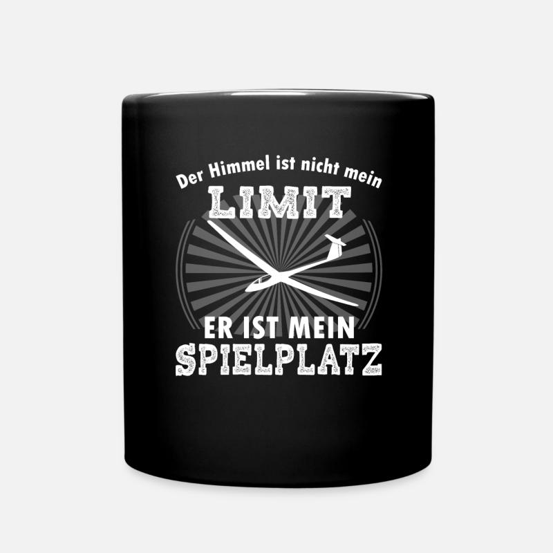 Der Himmel ist nicht mein Limit Segelflugzeug - Tasse einfarbig - Schwarz