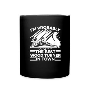 Woodturning Turner Funny - Full Colour Mug - black - Front