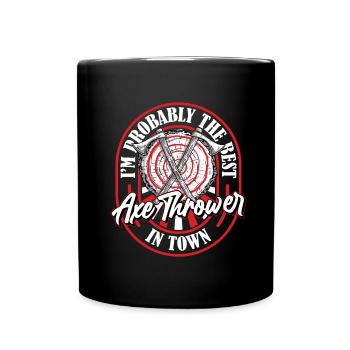 Axe Throwing Axe Thrower Target - Full Colour Mug - black - Front