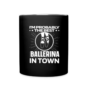 Ballet Balerina Witzig - Tasse einfarbig - Schwarz - Vorne