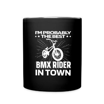 Bmx Bmx Biker Witzig - Tasse einfarbig - Schwarz - Vorne