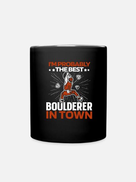 Bouldering Bouldering Funny - Full Colour Mug - black