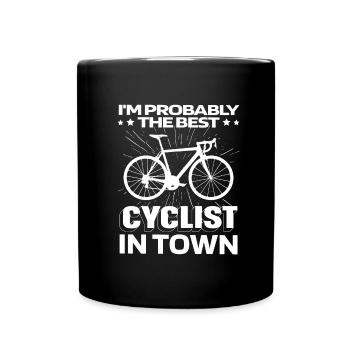 Rennrad Radsport Radsportler Lustig - Tasse einfarbig - Schwarz - Vorne