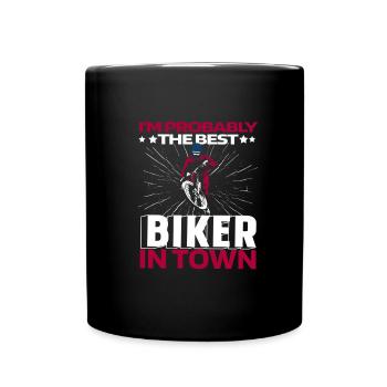 Cross Country Mountain Bike Mtb Funny - Full Colour Mug - black - Front