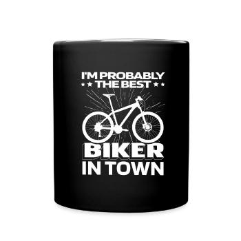 Cross Country Mountain Bike Mtb Funny - Full Colour Mug - black - Front