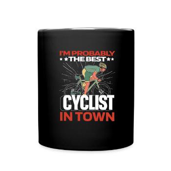 Rennrad Radsport Radsportler Lustig - Tasse einfarbig - Schwarz - Vorne