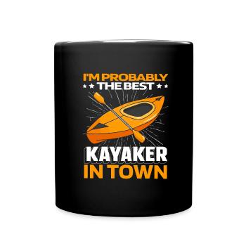 Kayakiste drôle - Mug uni - noir - Devant