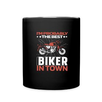 Motorcycle Biker Motorbike Funny - Full Colour Mug - black - Front