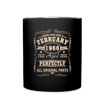 Millésime février 1966 Anniversaire - Mug uni - noir - Devant