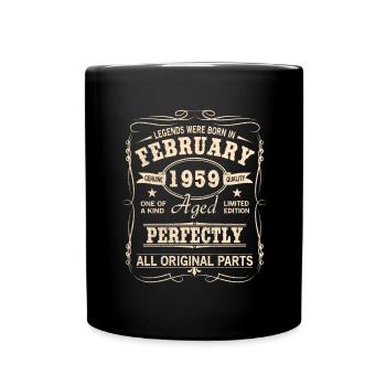 Vintage February 1959 Birthday - Full Colour Mug - black - Front
