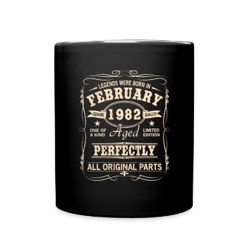 Millésime février 1982 anniversaire - Mug uni - noir - Devant