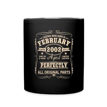 Millésime Février 2002 Anniversaire - Mug uni - noir - Devant