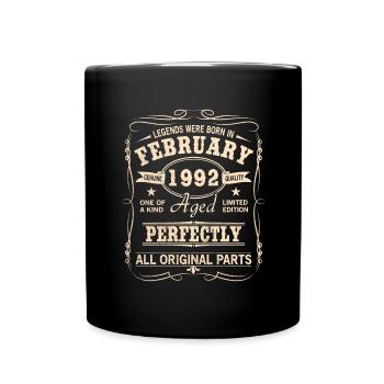 Vintage February 1992 Birthday - Full Colour Mug - black - Front