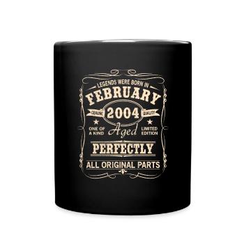 Millésime Février 2004 Anniversaire - Mug uni - noir - Devant