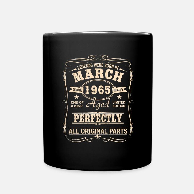 Vintage März 1965 Geburtstag - Tasse einfarbig - Schwarz