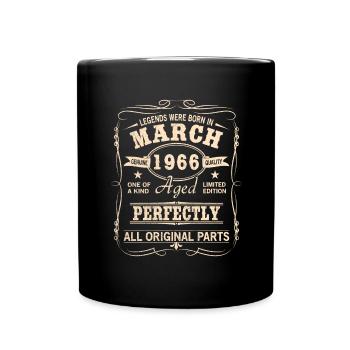 Vintage March 1966 Birthday - Full Colour Mug - black - Front