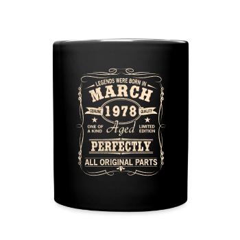 Vintage March 1978 Birthday - Full Colour Mug - black - Front