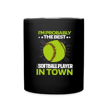 Softball - Tasse einfarbig - Schwarz - Vorne