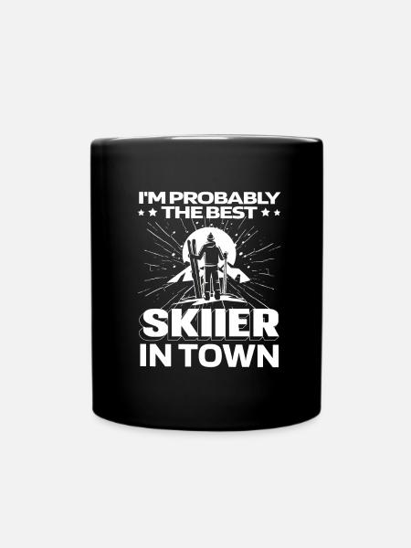 Skiing Apres Ski Funny - Full Colour Mug - black