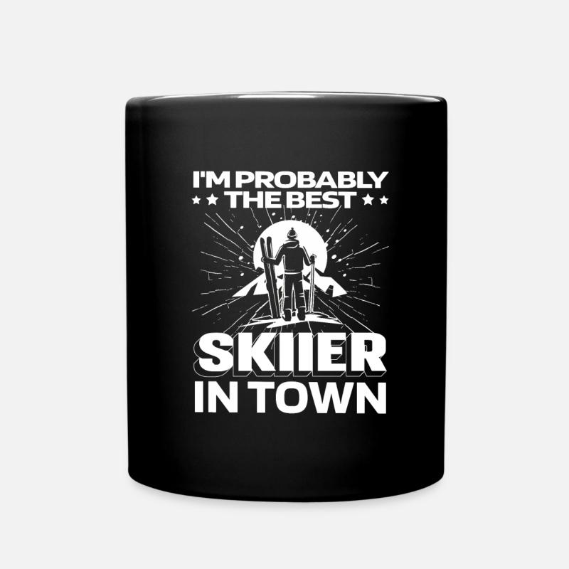 Skiing Apres Ski Funny - Full Colour Mug - black