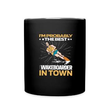 Wakeboard Wakeboarder Witzig - Tasse einfarbig - Schwarz - Vorne