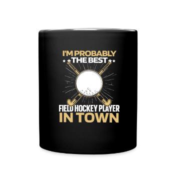 Feldhockey Witzig - Tasse einfarbig - Schwarz - Vorne