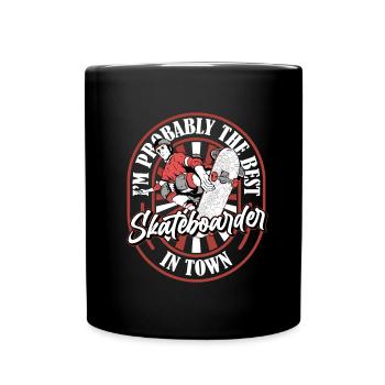 Skateboard Skater Lustig - Tasse einfarbig - Schwarz - Vorne