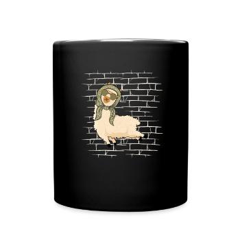 Lama Llama Sonnenbrillenschal - Tasse einfarbig - Schwarz - Vorne
