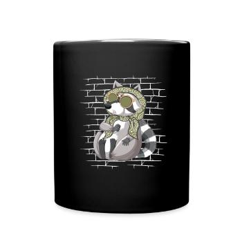 Raccoon Sunglasses Scarf - Mug uni - noir - Devant