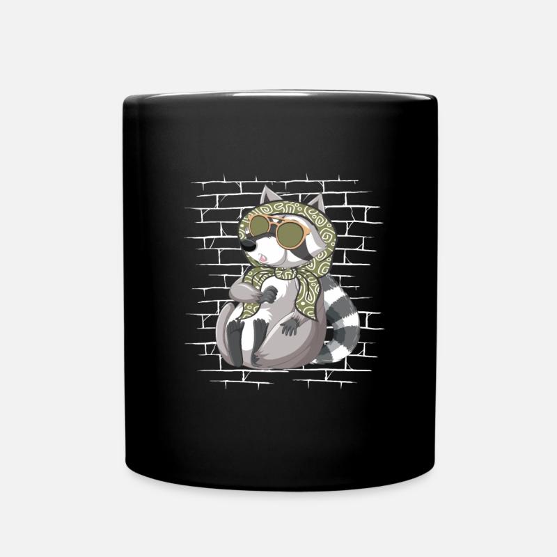Raccoon Sunglasses Scarf - Mug uni - noir