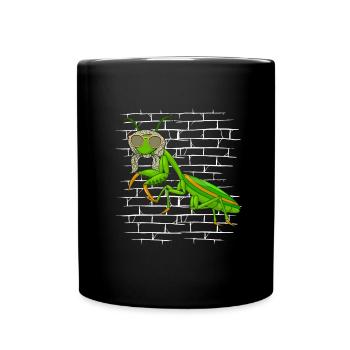Mantis Gottesanbeterin Sonnenbrillenschal - Tasse einfarbig - Schwarz - Vorne