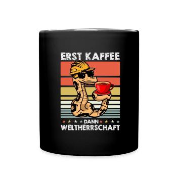 Boa Constrictor Schlange Sonnenbrille Kaffee - Tasse einfarbig - Schwarz - Vorne