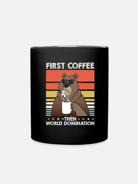 Grizzly Bear Brown Bear Coffee Lunettes de soleil - Mug uni - noir