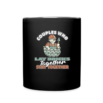 Maurer Paar - Tasse einfarbig - Schwarz - Vorne