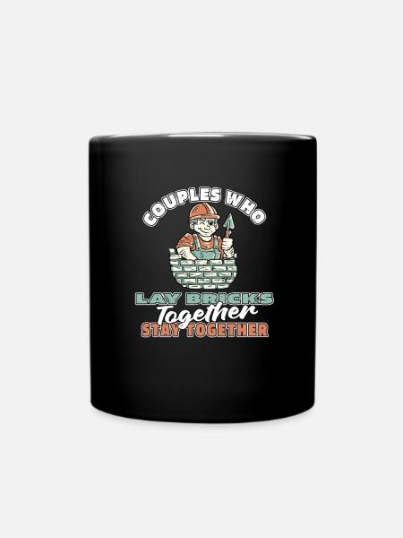 Maurer Paar - Tasse einfarbig - Schwarz