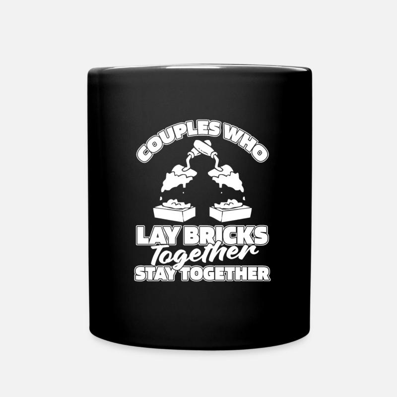 Maurer Paar - Tasse einfarbig - Schwarz