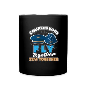 Flugbegleiter Stewardess Paar - Tasse einfarbig - Schwarz - Vorne