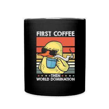 Ente Kaffee-Sonnenbrille - Tasse einfarbig - Schwarz - Vorne