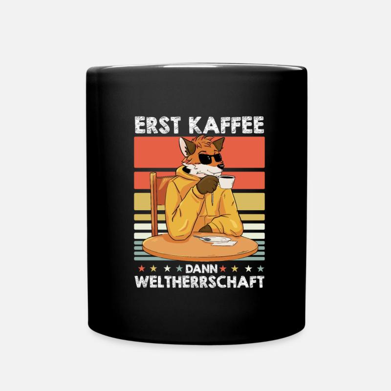 Fuchs Sonnenbrille Kaffee - Tasse einfarbig - Schwarz