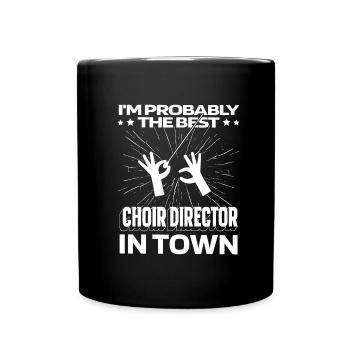 Chorleiter Taktstock - Tasse einfarbig - Schwarz - Vorne