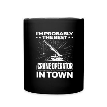 Crane driver Crane operator truck - Full Colour Mug - black - Front