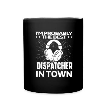 Casque d’opération du centre de contrôle des appels d’urgence - Mug uni - noir - Devant