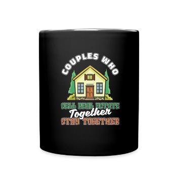 Real Estate Agent Couple - Full Colour Mug - black - Front