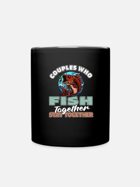 Angler Angeln Paar - Tasse einfarbig - Schwarz