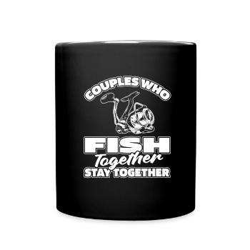 Couple de pêcheurs à la ligne - Mug uni - noir - Devant