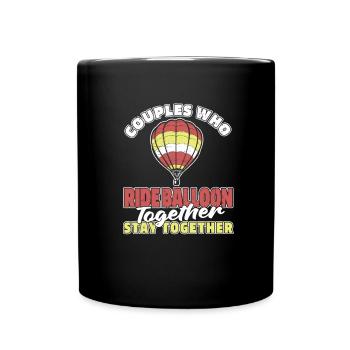 Heißluftballon Ballonfahren Paar - Tasse einfarbig - Schwarz - Vorne