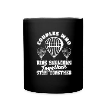 Hot Air Ballooning Couple - Full Colour Mug - black - Front